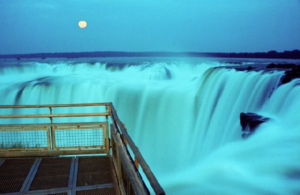 Iguazu falls full moon